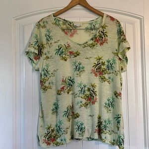 J. Jill love Linen floral T Shirt Size large
